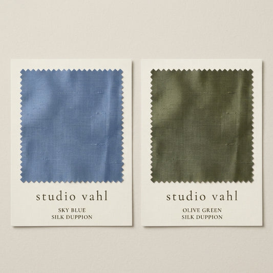Fabric Swatch, Sky Blue or Olive Green